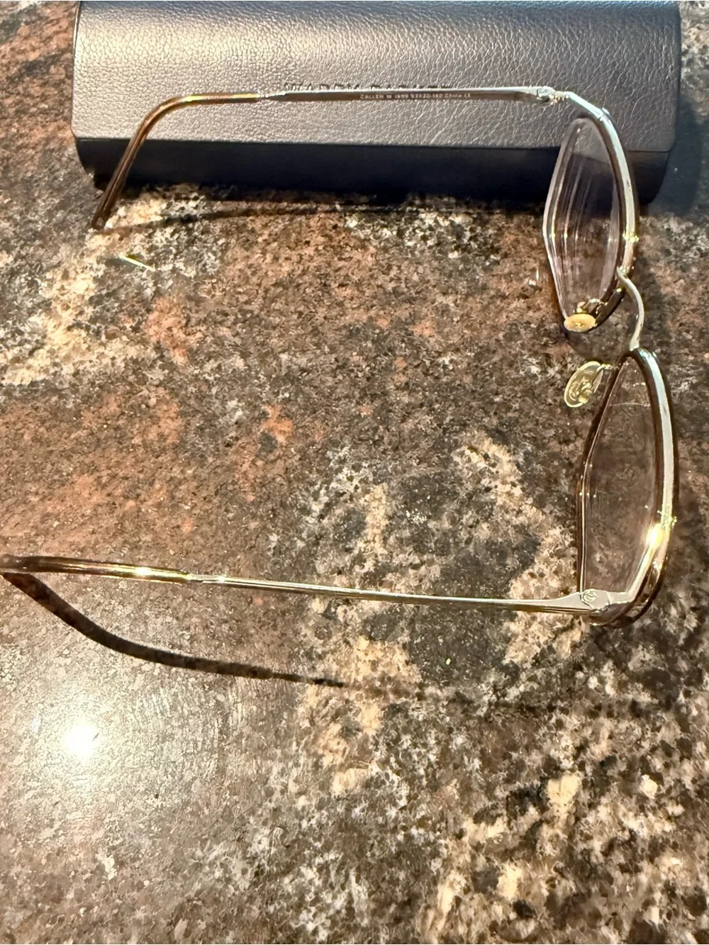 Warby Parker Callen Eyeglasses – Cacao Crystal & Gold Frame
